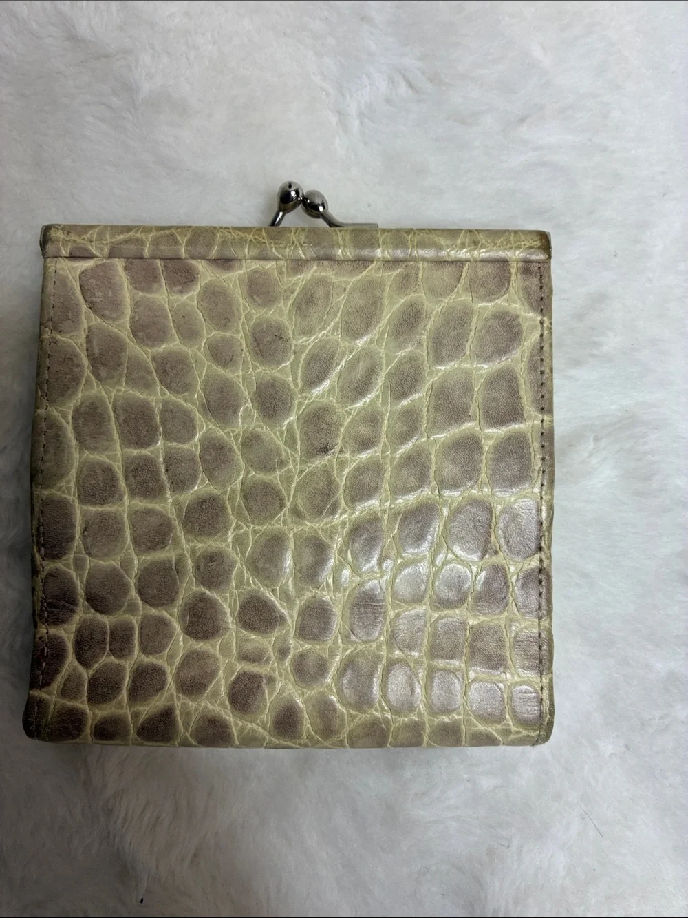 Dooney & Bourke Croc-Embossed Pale Yellow Wallet